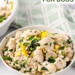 Chicken, oatmeal, egg, and spinach breakfast bowl.