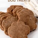 Paw-shaped homemade cricket protein dog treats.