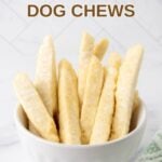 Homemade Himalayan yak cheese chews for dogs in a bowl.
