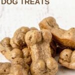 Homemade liver dog treats shaped like bones.