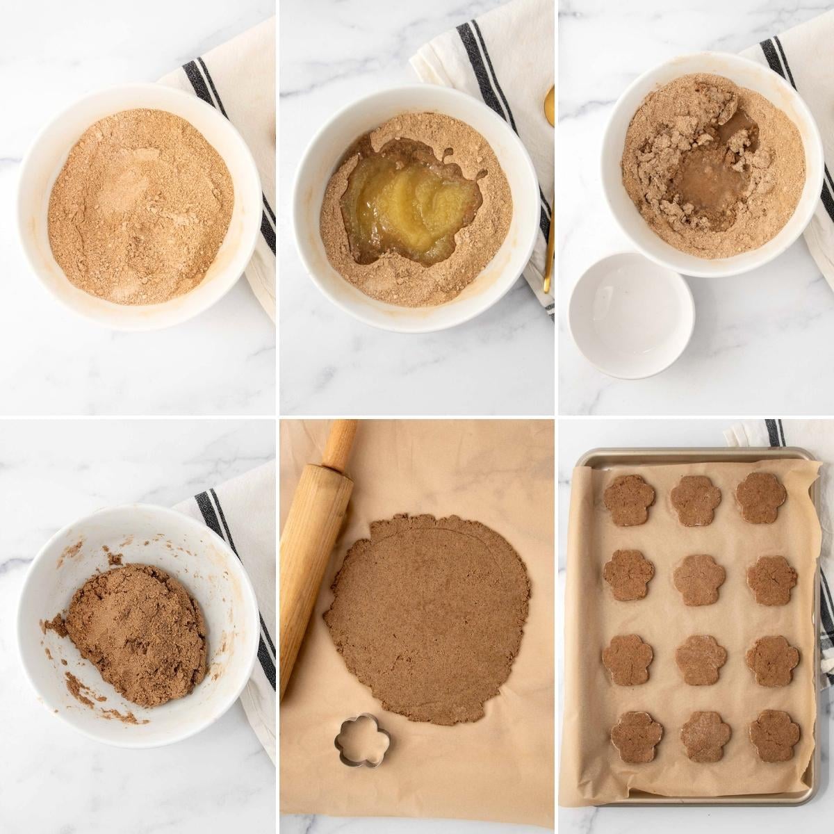 Making dog treats with cricket protein powder.