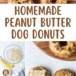 Homemade peanut butter dog donuts and the ingredients to make them.