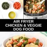 Chicken and veggie dog food ingredients and making it in a air fryer.