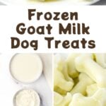 Frozen goat milk dog treats and the ingredients to make them.