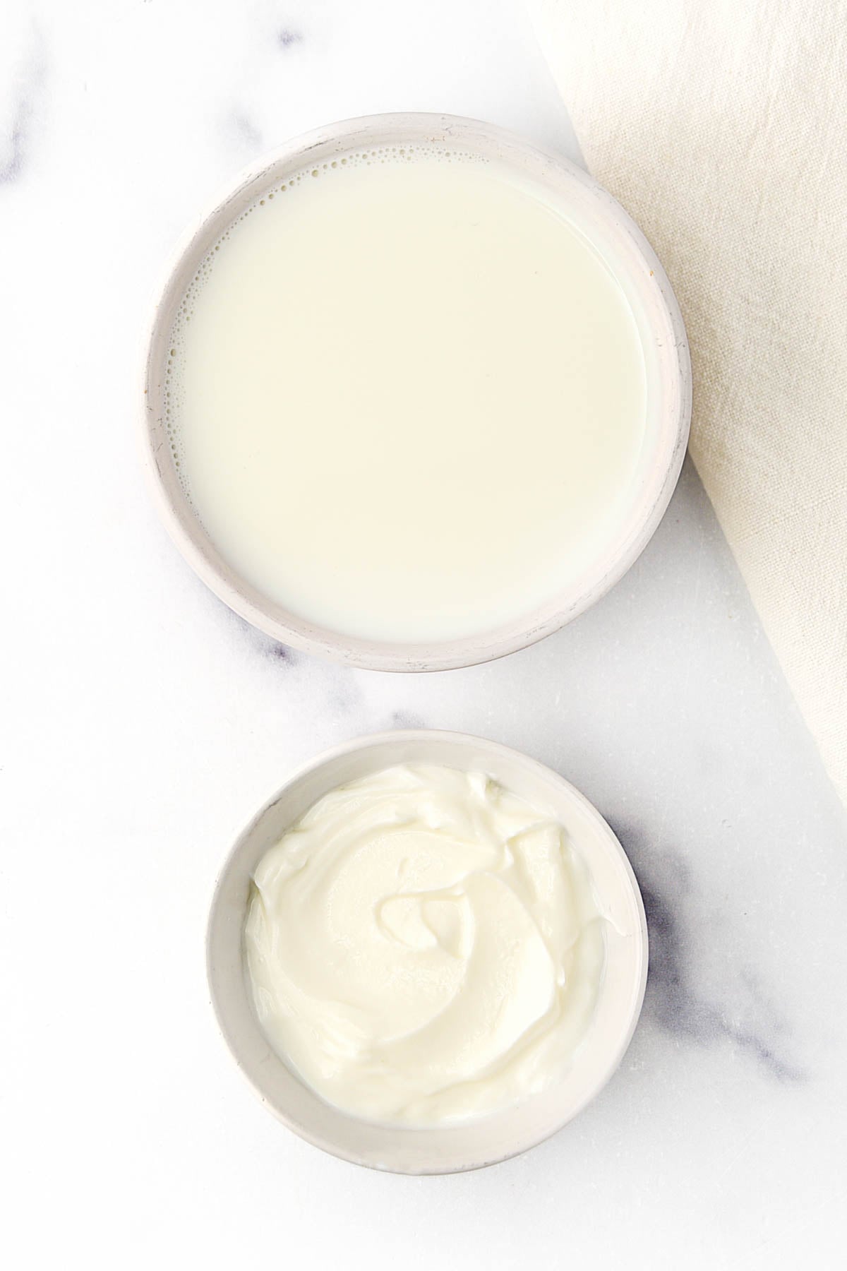 Goat milk and plain Greek yogurt.