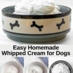 Homemade whipped cream for dogs and whipping the coconut cream.