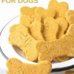 A bowl of homemade pumpkin cookies for dogs.