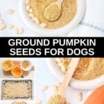 Ground pumpkin seeds for dogs and making them.