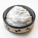 Homemade whipped coconut cream made for dogs.