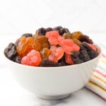 Homemade gummy bears made for dogs in a bowl.