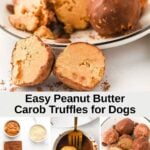 Peanut butter carob truffles for dogs and the ingredients to make them.